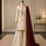 Embroidered 3-Piece Silk Suit