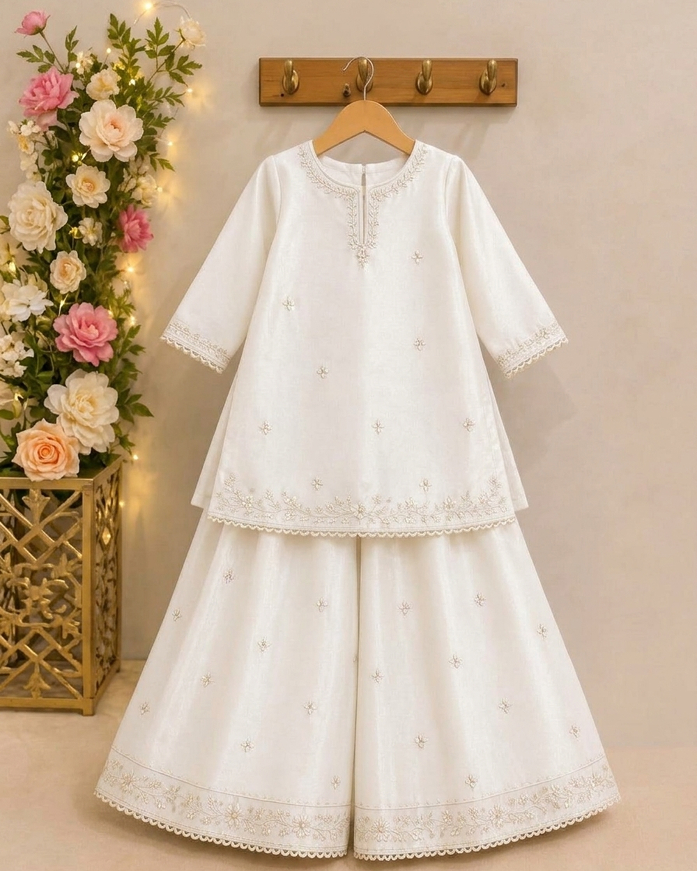 Embroided KIDS 1 year to 6 year 2PC Silk suit 12999 PKR Embroidered Kids 2-Piece Set - Image 1