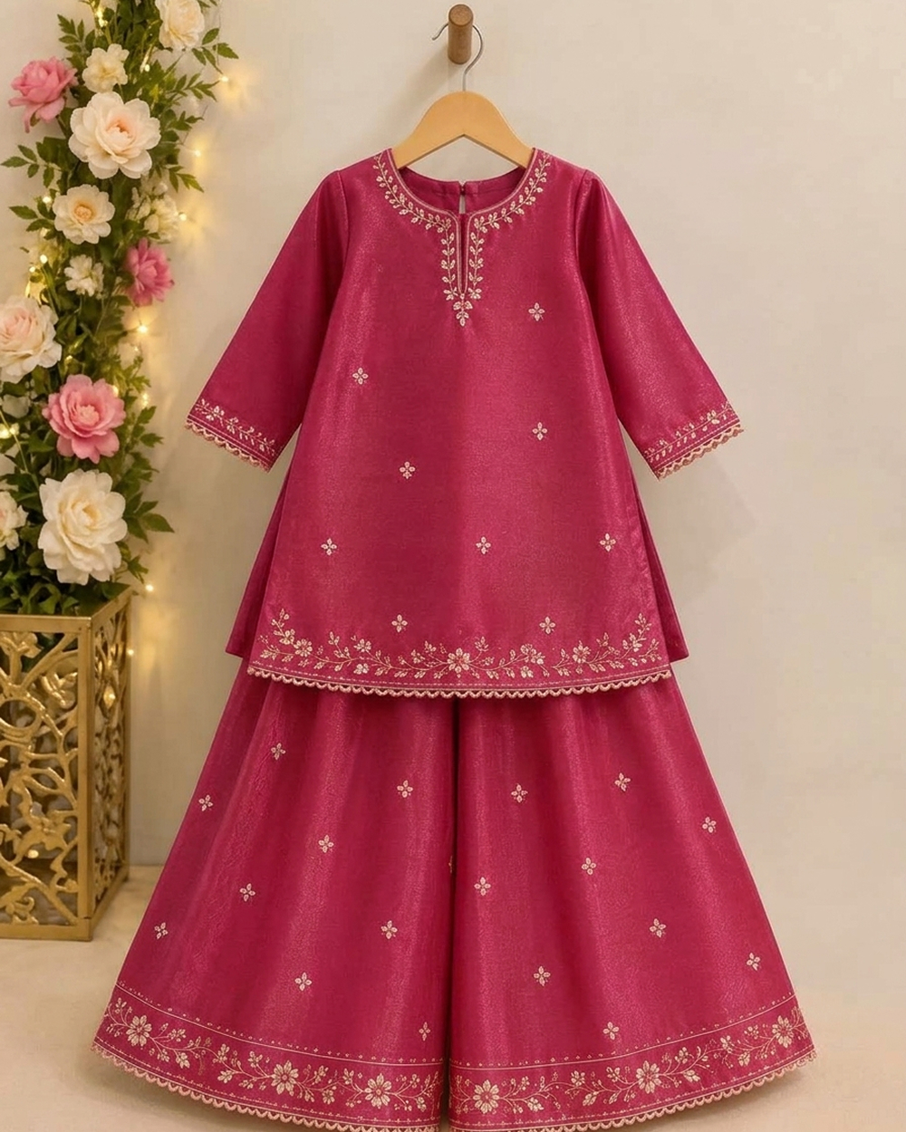 Embroided KIDS 1 year to 6 year 2PC Silk suit 12999 PKR Embroidered Kids 2-Piece Set - Image 1