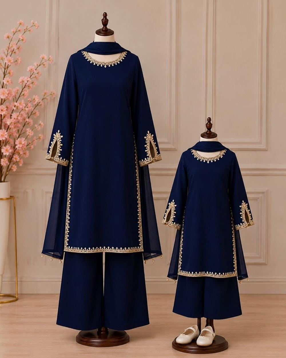 Velvet 3-Piece Twinning – Mom & Baby Girl - Image 1