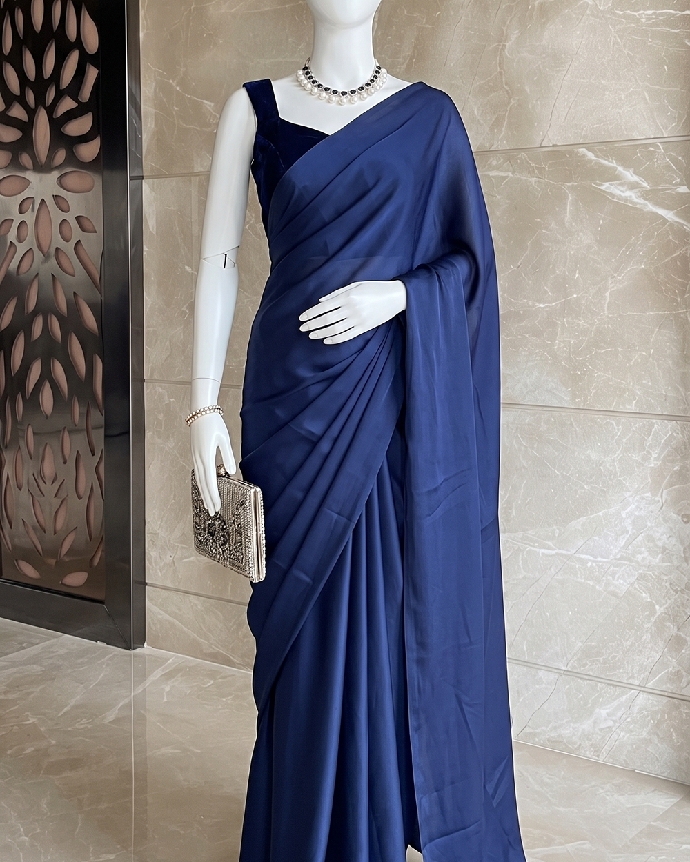 sleev les blows sari in different color 5000 Simple Saree - Image 1