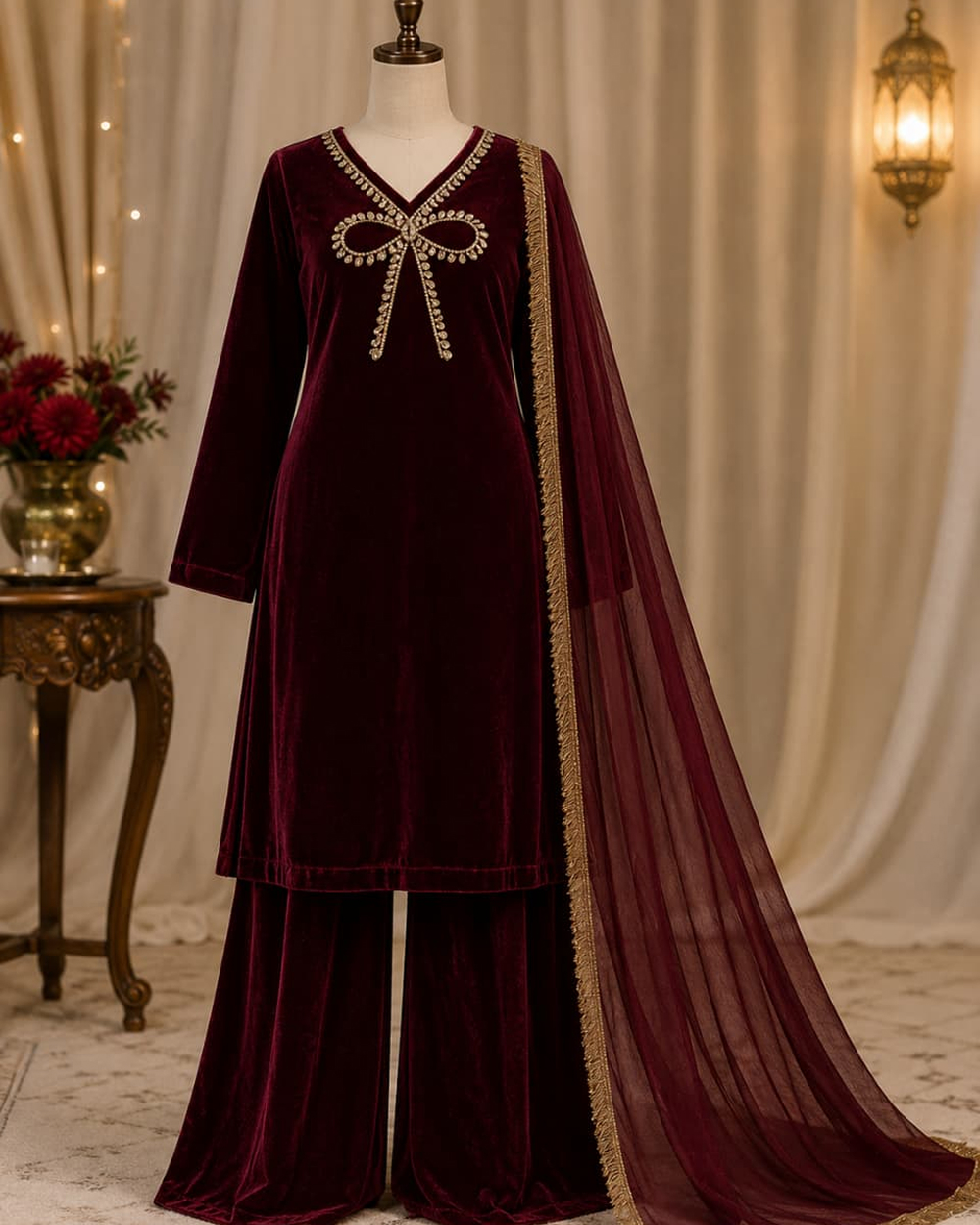 velvat 3PC 8000PKR Velvet 3-Piece Suit - Image 1